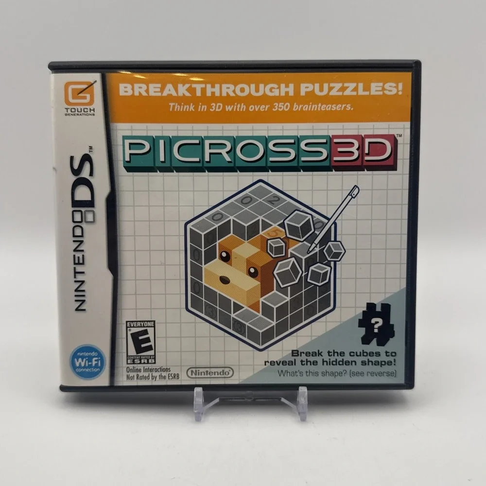 PICROSS 3D PUZZLES NINTENDO DS VIDEO GAME TESTED CIB NEW OPEN BOX